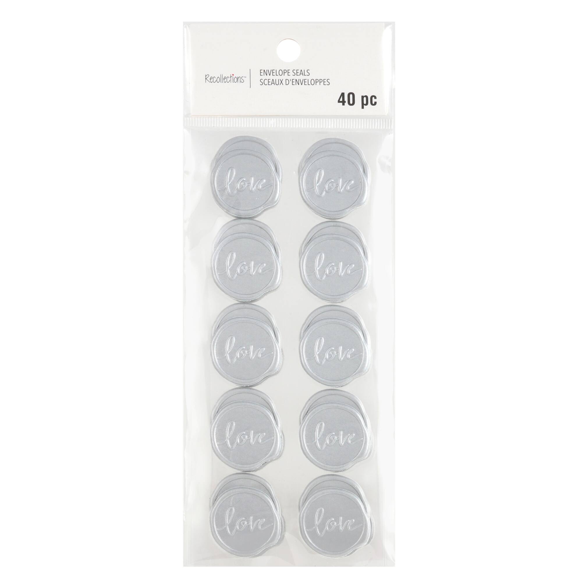 Silver Love Faux Wax Envelope Seals by Recollections™